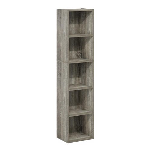 Pasir 5-Tier Open Shelf Bookcase, French Oak