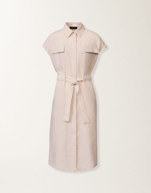 Sahariana dress in natural linen canvas