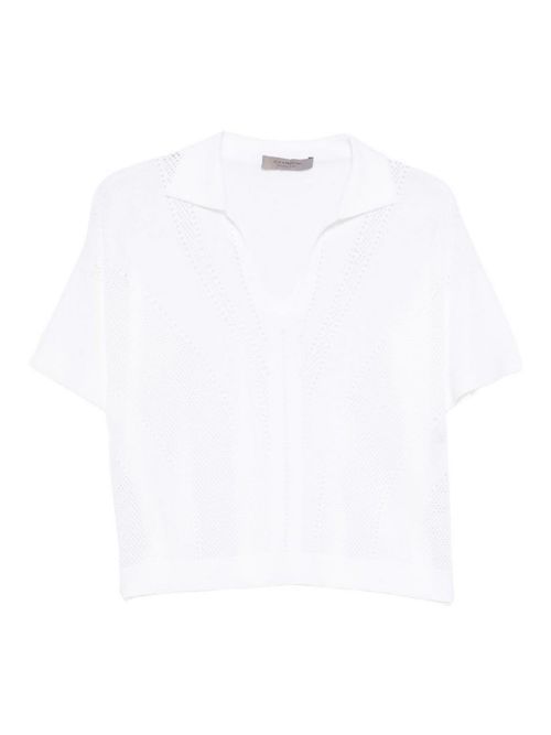 Polo Shirt In White In Knitwear