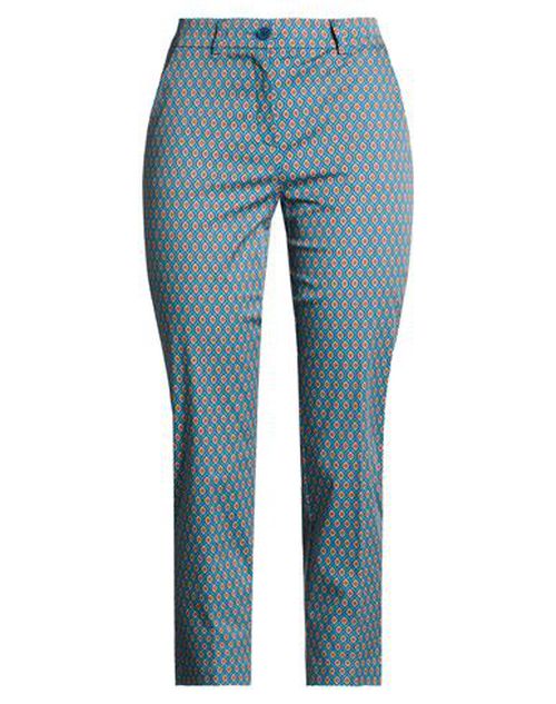 Woman Pants Azure Size 8 Cotton, Elastane