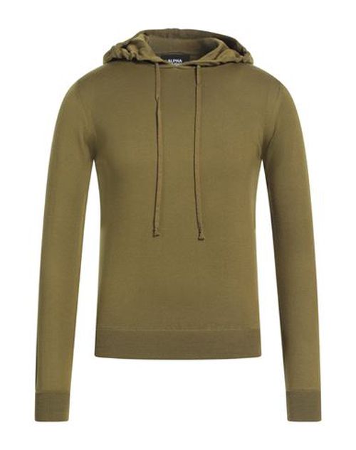 Alpha Studio Man Sweater Military green Size 36 Merino Wool