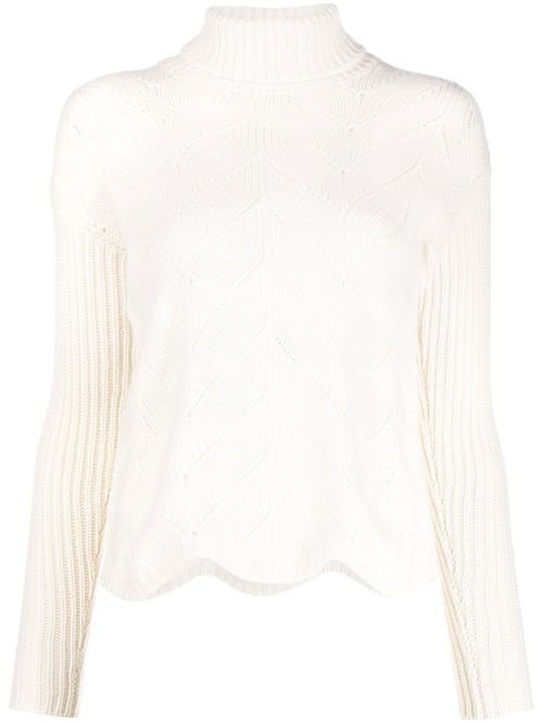 Pointelle-knit jumper - White
