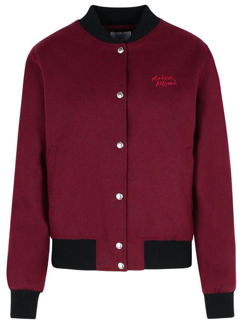 Teddy Burgundy Flannel Bomber Jacket