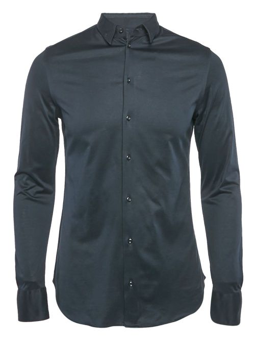 Satin finish long-sleeve shirt - Blue