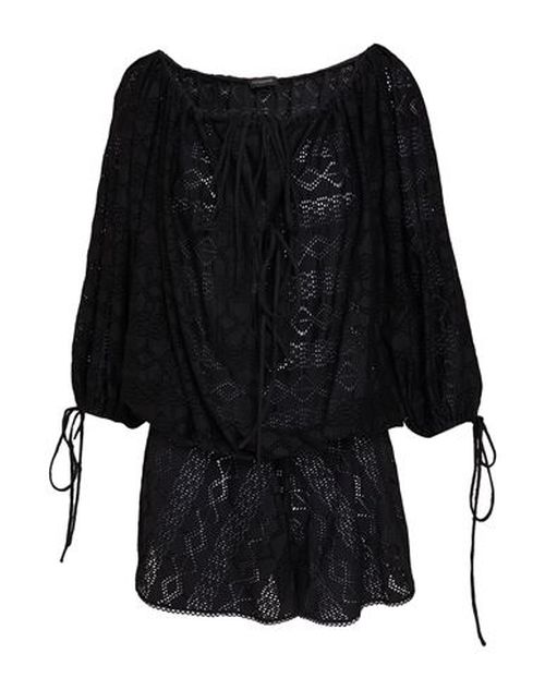 Woman Playsuit Black Size 2 Cotton, Elastane