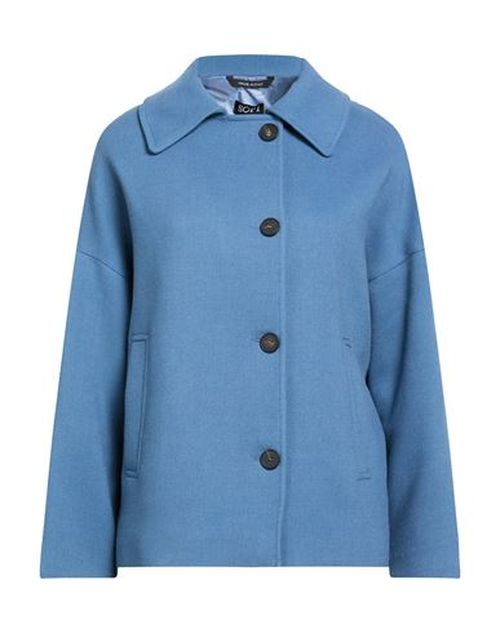 Woman Coat Slate blue Size 6 Polyester, Viscose, Elastane