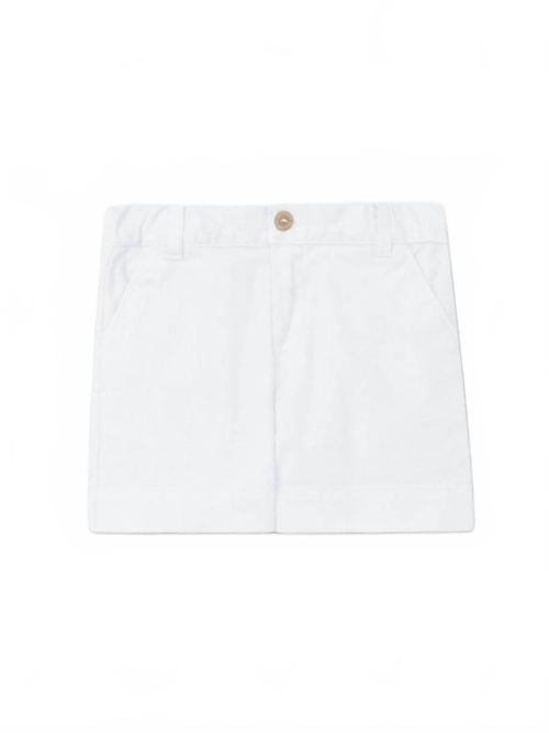 Boy's Canvas Shorts With Three Pockets In White