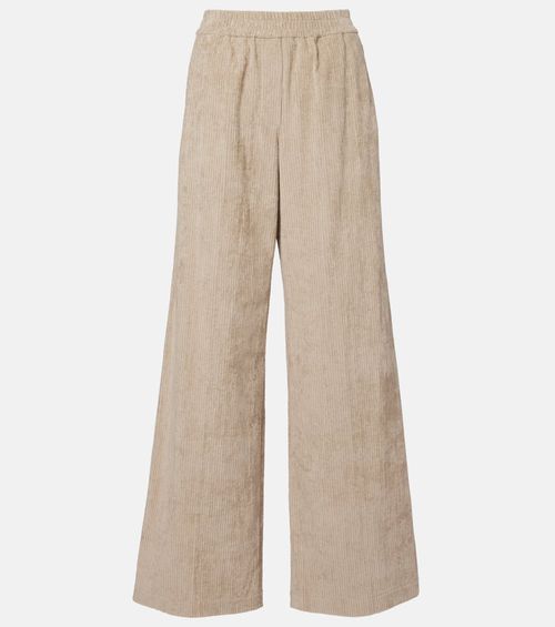 High-rise cotton corduroy wide-leg pants