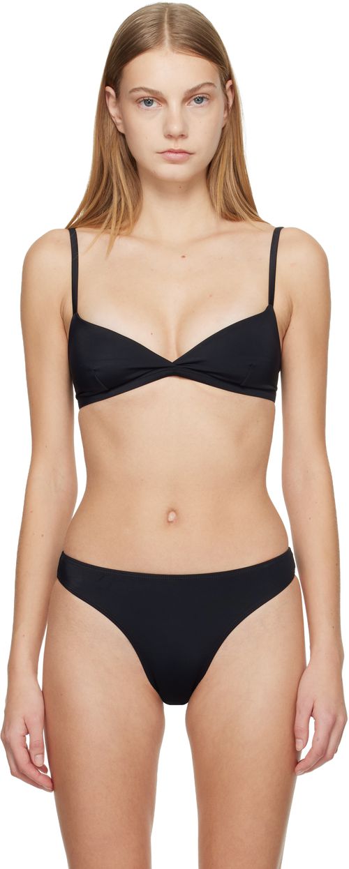 Black Tri Crop Bikini Top