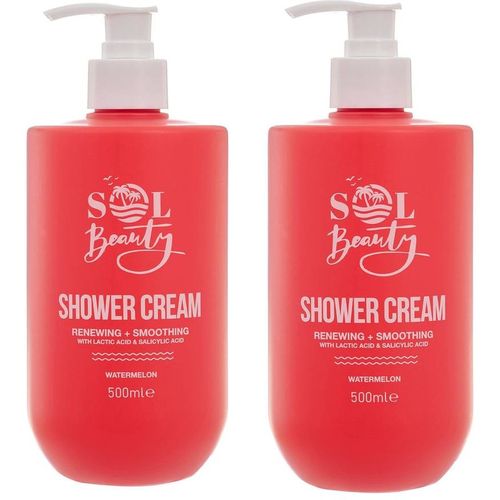 Sol Beauty Shower Cream Watermelon Scent Renewing Smoothing Vegan Friendly 500Ml In Red