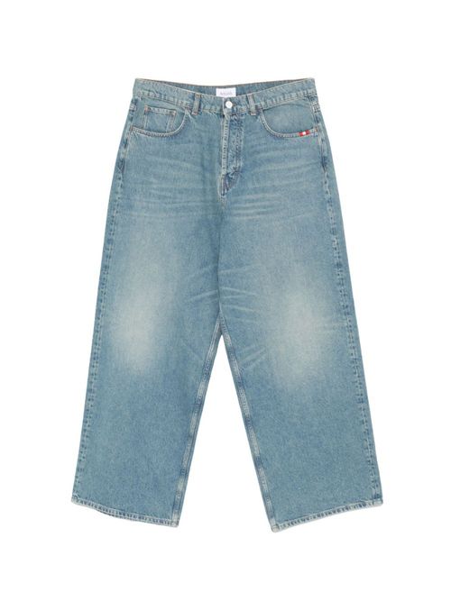 Light Blue Washed Wide Leg Jeans