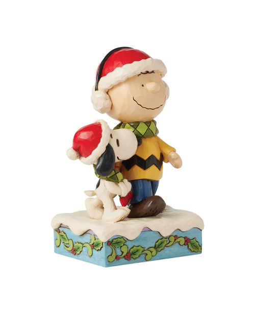Charlie and Snoopy Wearing Scarf Figurine - Multi
