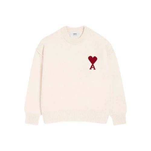 Ami Heart Intarsia Wool Sweater