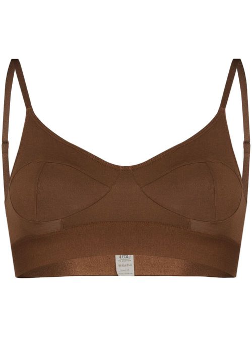 Soft scoop neck bra - Brown