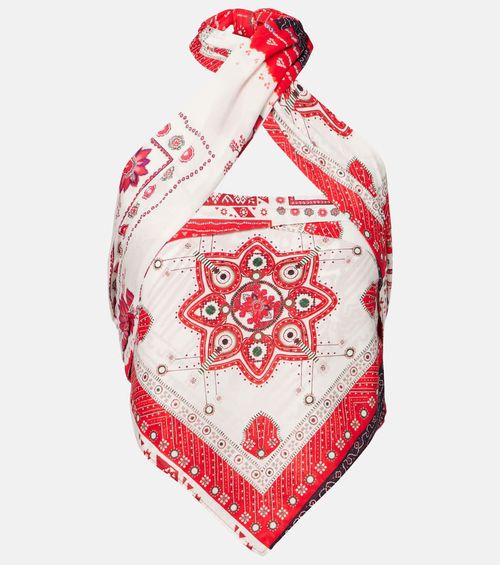 Marant Etoile Feyza halterneck printed cotton top