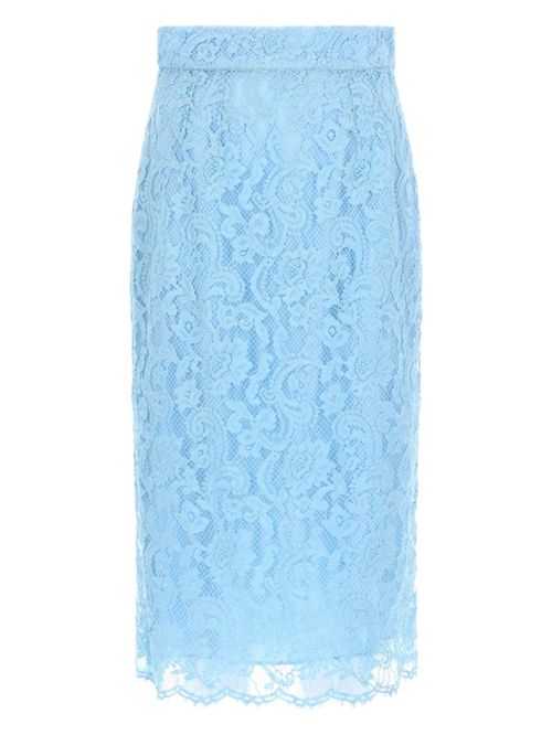 Blue Lace Midi Skirt