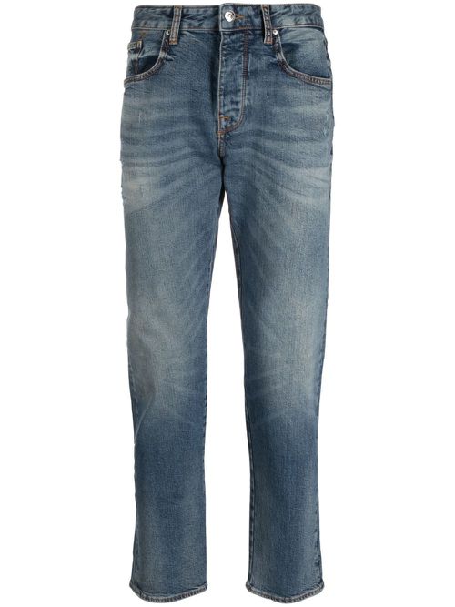 Logo-patch straight-leg jeans - Blue