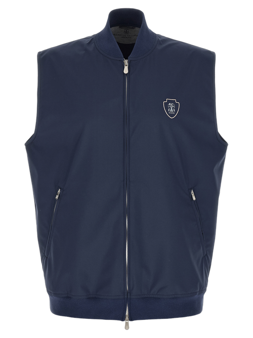 Water-Repellent Nylon Vest — Navy