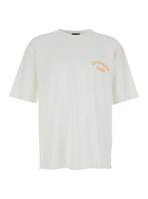 Logo-Embroidered Crew Neck T-Shirt — White
