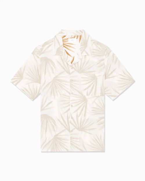 Air Linen Convertible Camp Shirt In Sand / White