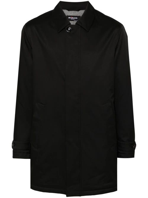 Padded Taffeta Coat — Black