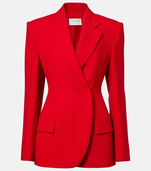 Double-breasted peplum blazer