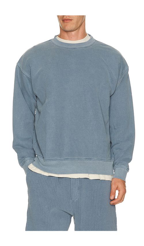 Asher Kane Crew Neck Sweatshirt in Blue. XL/1X. Also in S