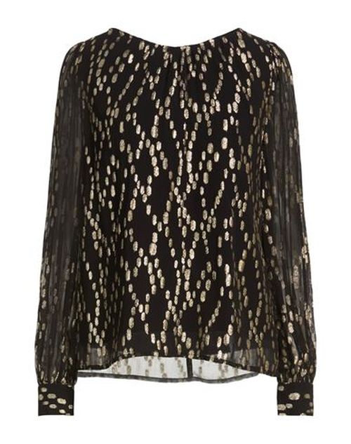 Woman Top Black Size 4 Viscose, Metallic fiber