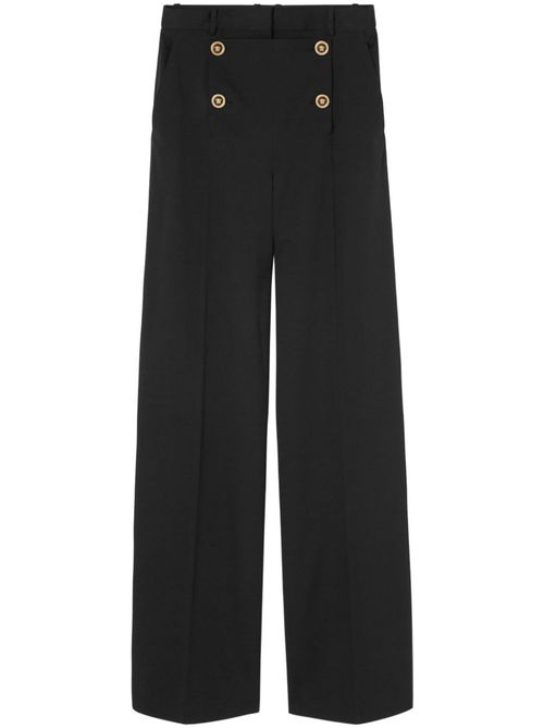 High-waist wide-leg trousers - Black