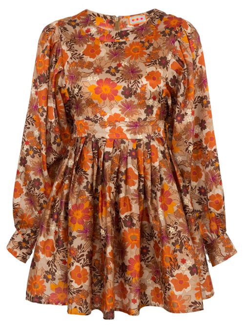 Arnette Dress, Floral Rust