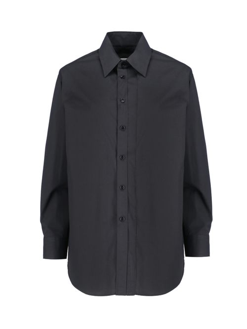 Cotton and Viscose Button-Front Shirt