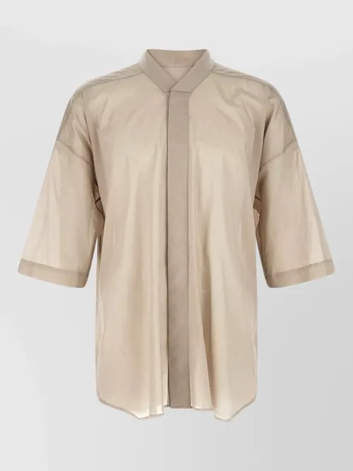 Rick Owens - jumbo faun short collar sheer shirt