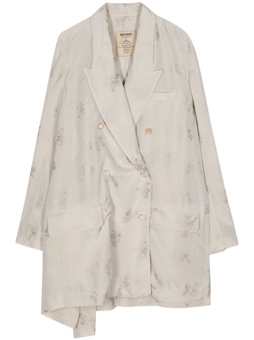 Asymmetric double-breasted blazer - Neutrals