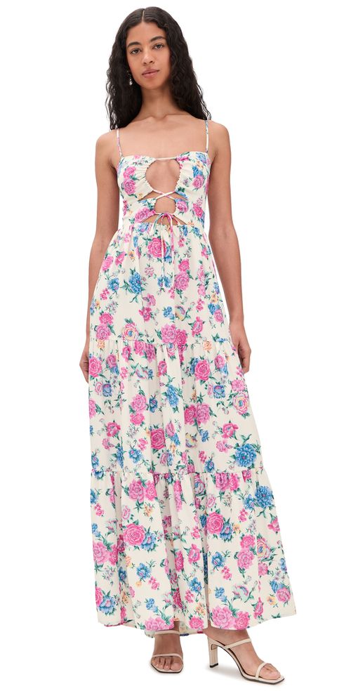 Gabi Midi Dress Rosewood Print