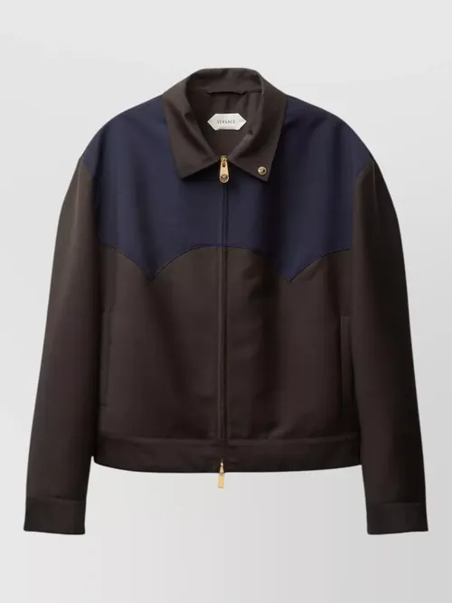 Versace - mohair wool jacket contrasting pane