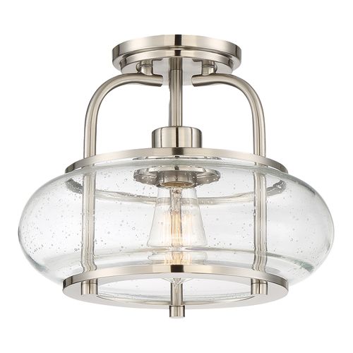 Trilogy 1-Light Semi-Flush Mount in Brushed Nicke
