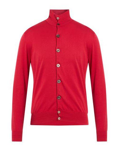 Man Cardigan Brick Size 40 Cotton