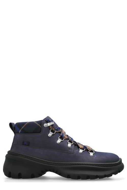 Burberry Nubuck Scoot Hiking Lace-Up Boots