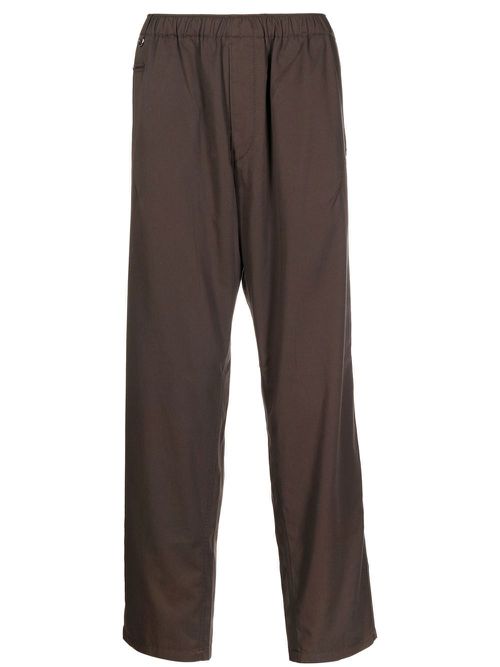 Cotton straight-leg trousers - Brown