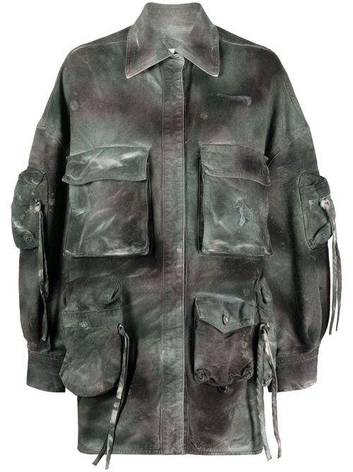 Fern distressed denim jacket - Green
