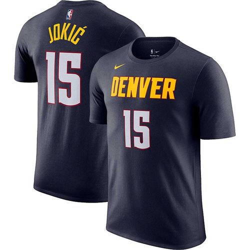 Men's Nike Nikola Jokic Navy Denver Nuggets Icon 2022/23 Name & Number T-Shirt, : , Nug Blue