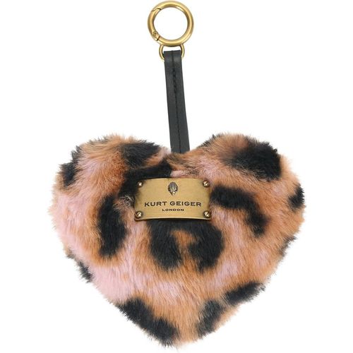 Kurt Geiger London Womens Brixton Heart Charm Fur - Brown - One
