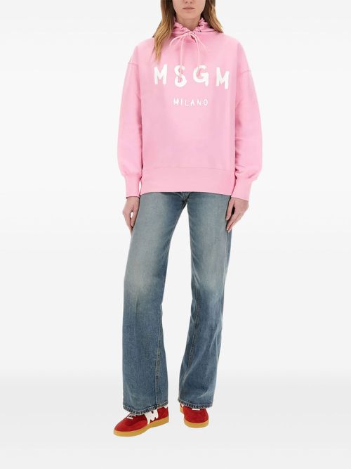 Logo-printed hoodie - Pink