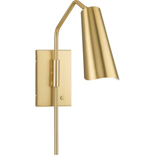 Brushed Gold One Light Wall Bracket from the Cornett Collection
