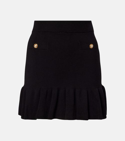 Cotton and cashmere miniskirt