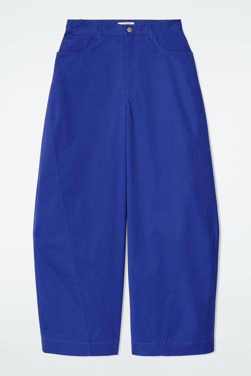 DECONSTRUCTED COTTON BARREL-LEG PANTS