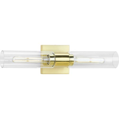Satin Brass Two Light Bath Bracket from the Clarion Collection
