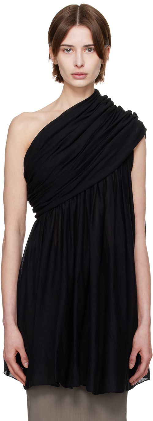 Rick Owens Black Hollywood Turbo Drape Top