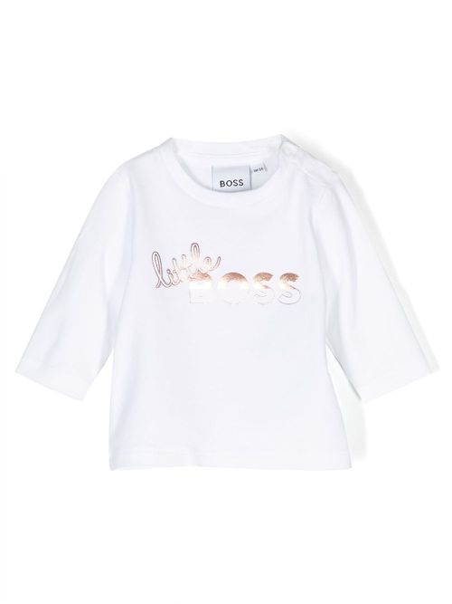 Logo-print long-sleeve T-shirt - White