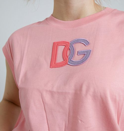 Logo-Embroidered Cotton Tank Top — Pink
